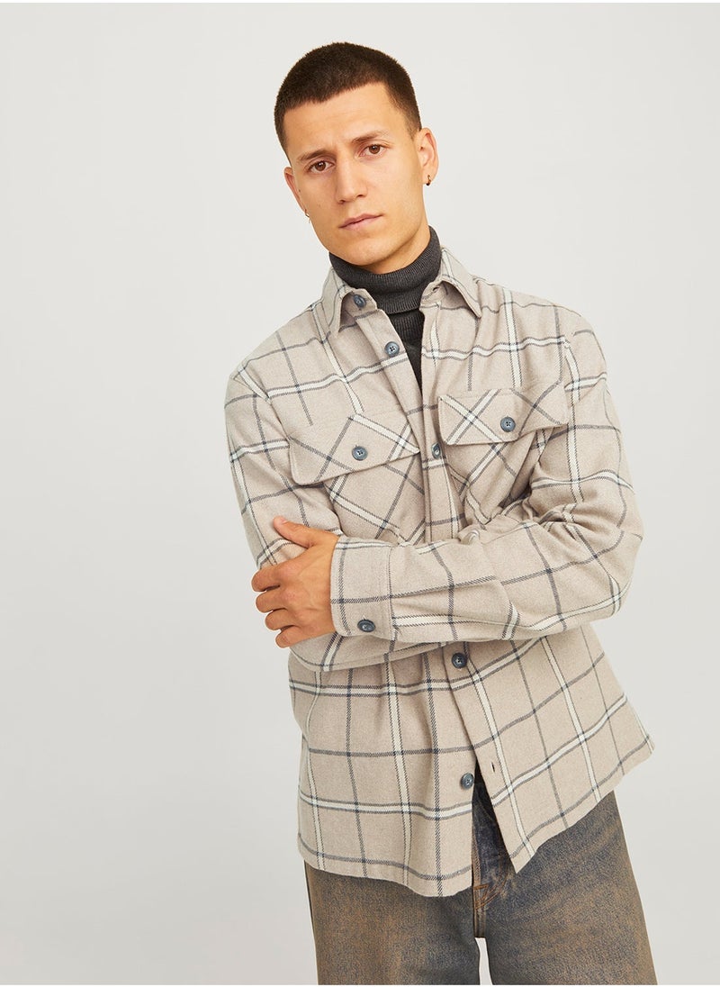 Check Regular Fit Pocket Detail Overshirt