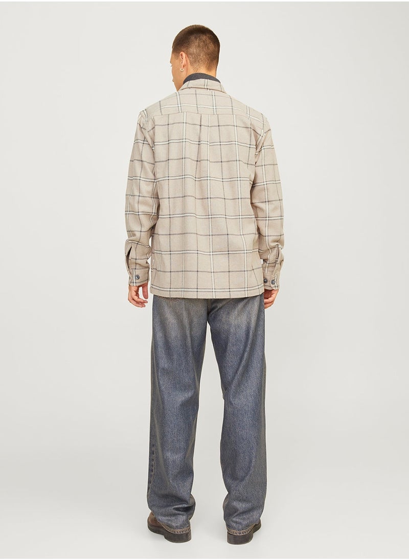 Check Regular Fit Pocket Detail Overshirt