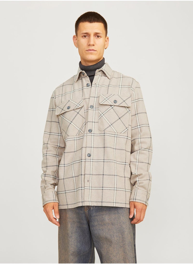 Check Regular Fit Pocket Detail Overshirt