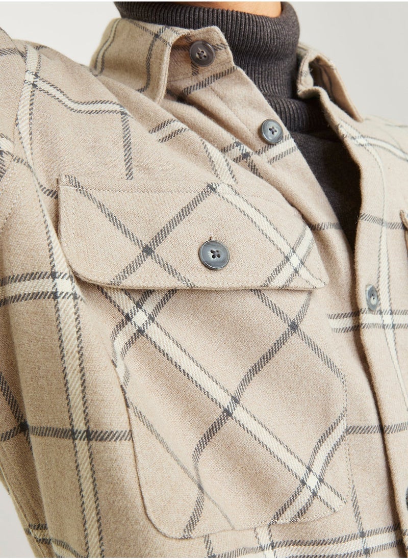 Check Regular Fit Pocket Detail Overshirt