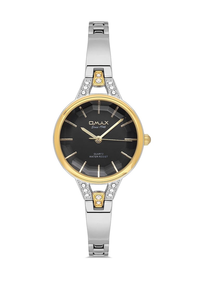 Omax Original Watches for Women Full Gold Stainless Steel Classic Strap 31mm Crystal Round Shape Analog Wrist Watch For Womens 100% Waterproof Business Casual Wear Gifts Made in Japan 1 Year Warranty