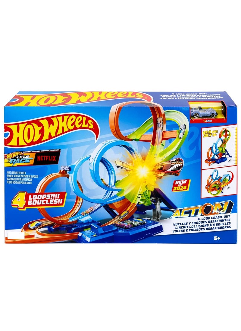 Hotwheels 4-Loop Crash-Out Track Set