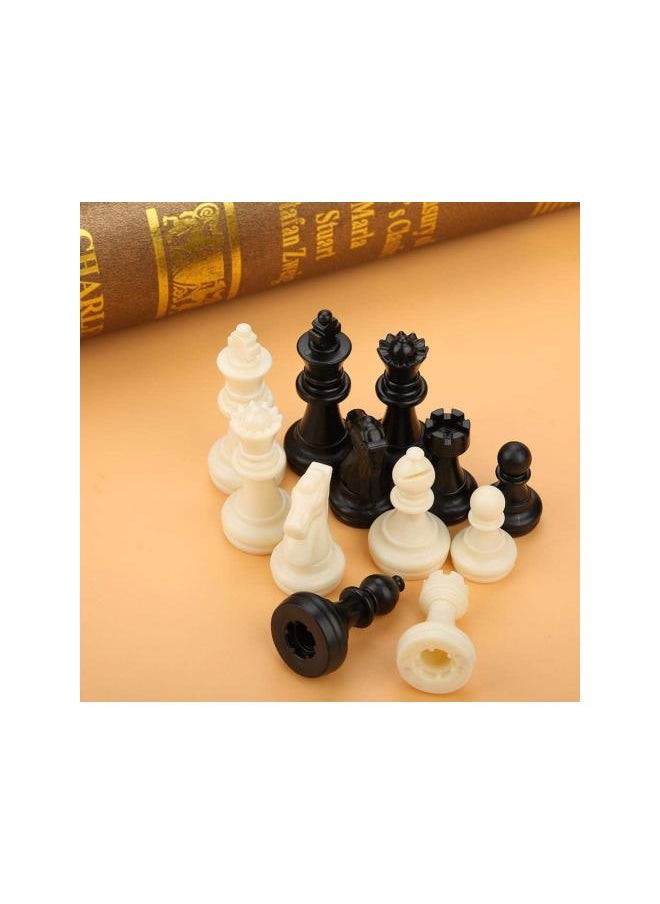 International 32 Standard Chess Pieces Replacement, Heavy Tournament Triple Weighted Chess Pieces, Black & White