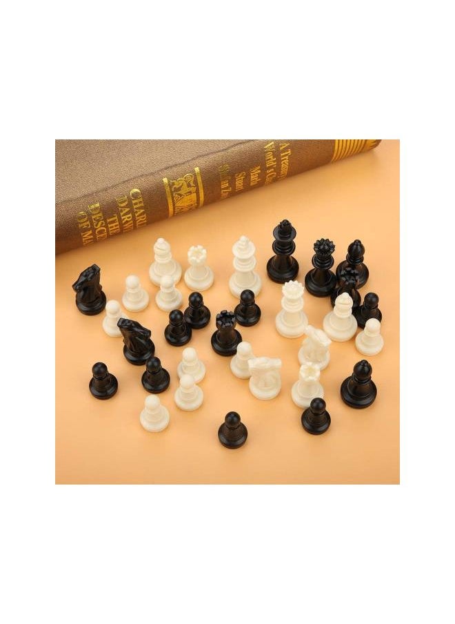 International 32 Standard Chess Pieces Replacement, Heavy Tournament Triple Weighted Chess Pieces, Black & White