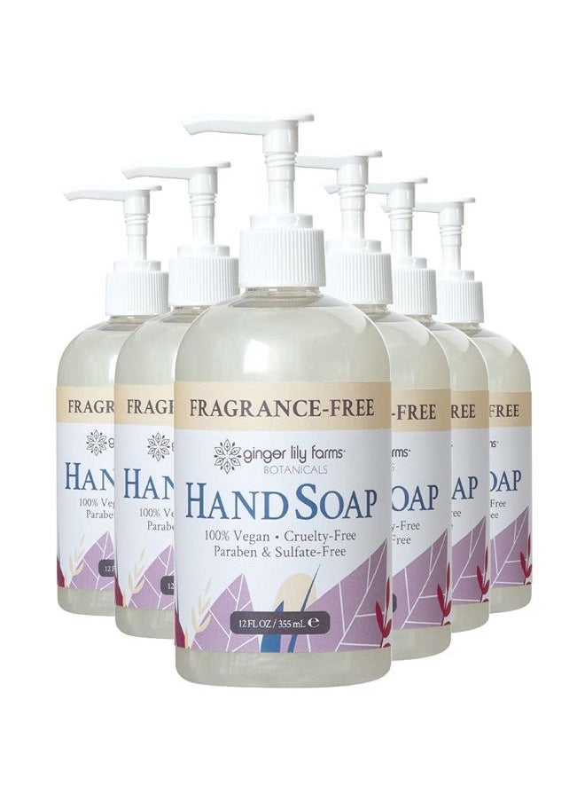 Botanicals All-Purpose Liquid Hand Soap, 100% Vegan & Cruelty-Free, Fragrance-Free, 12 fl oz (Pack of 6)