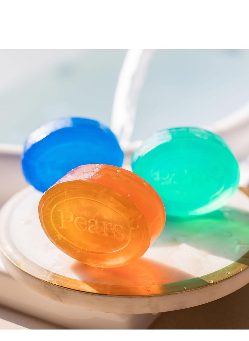Pears Glycerin Soap Variety 12-Pack – Transparent Amber, Blue & Green Bars for Soft, Glowing Skin, 3.53 Oz Ea