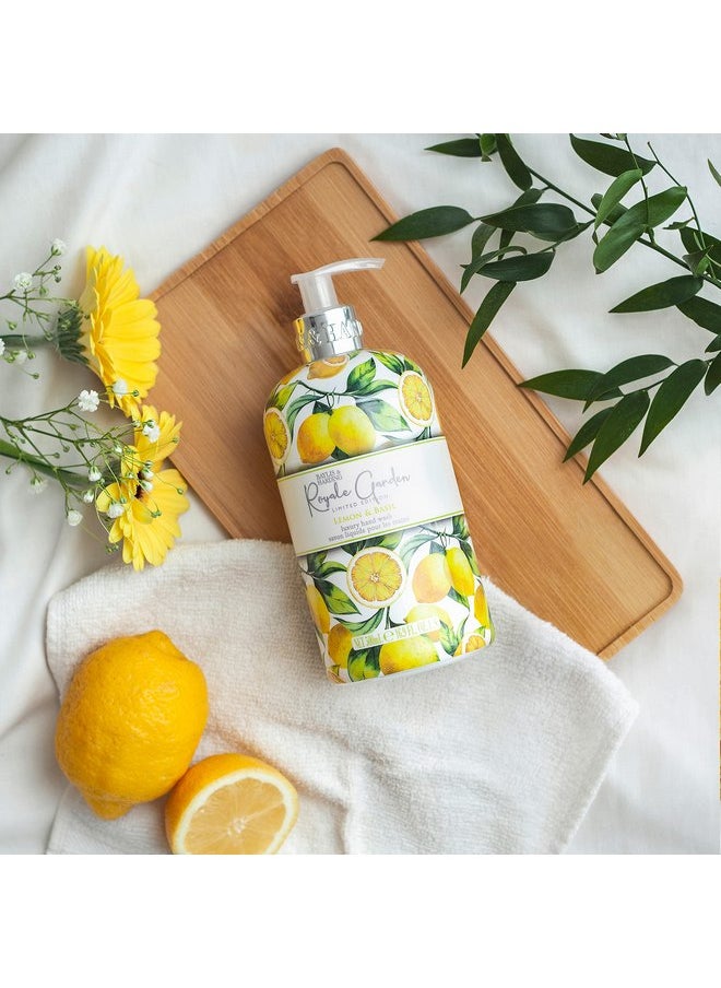 Baylis & Harding Liquid Hand Soap Wash with Dispenser, Royale Garden, Lemon & Basil, 16.9oz/500ml (6-Pack)