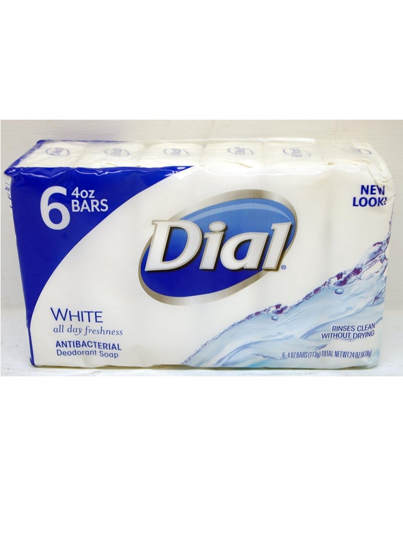 Dial White Antibacterial Soap, 4-Ounces Bars, 6 Count