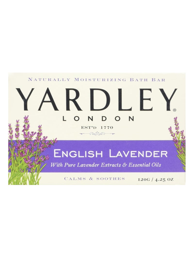 Yardley London English Lavender with Essential Oils Soap Bar, 4.25 oz Bar (Pack of 8)