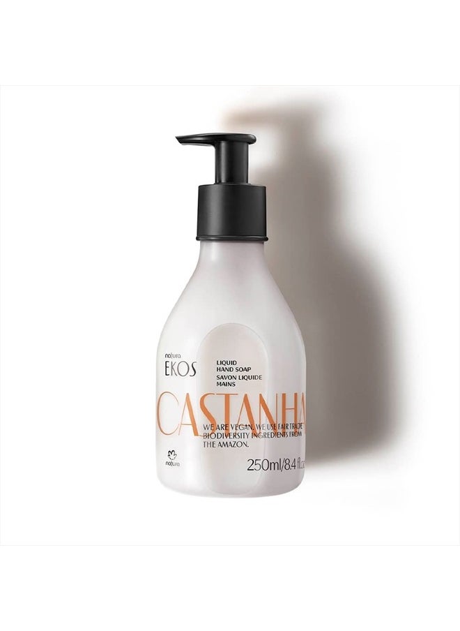 Ekos Castanha Nourishing Hand Wash Set (2 Products) - Hand Soap and Hand Cream - Creamy Floral Scent - Gift Box - Vegan Skincare - Brazilian Beauty Secrets - Self Care & Hand Care