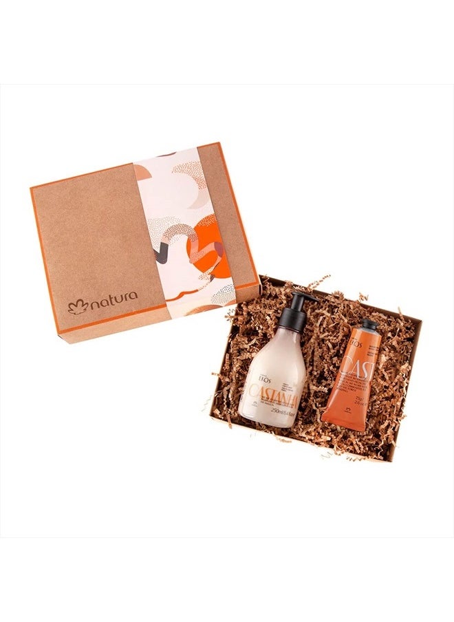 Ekos Castanha Nourishing Hand Wash Set (2 Products) - Hand Soap and Hand Cream - Creamy Floral Scent - Gift Box - Vegan Skincare - Brazilian Beauty Secrets - Self Care & Hand Care
