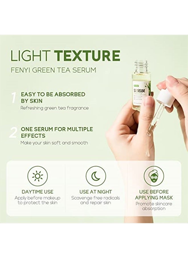 Green Tea Face Serum Moisturizing & Hyaluronic Acid Oil Control Skin Soothing Skincare Shrink Pores Serum, Natural Facial Serum for Skin Care Breakout Pimple Cutin Repair