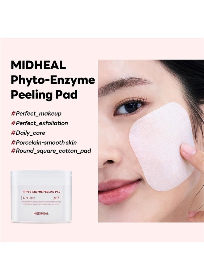 MEDIHEAL Phyto Enzyme Peeling Pad - Vegan Face Resurfacing Gauze Pads with LHA & Papaya Enzym - Pore Tightening Pads to Control Sebum - Exfoliating Pads for Dead Skin Cells, 90 Pads