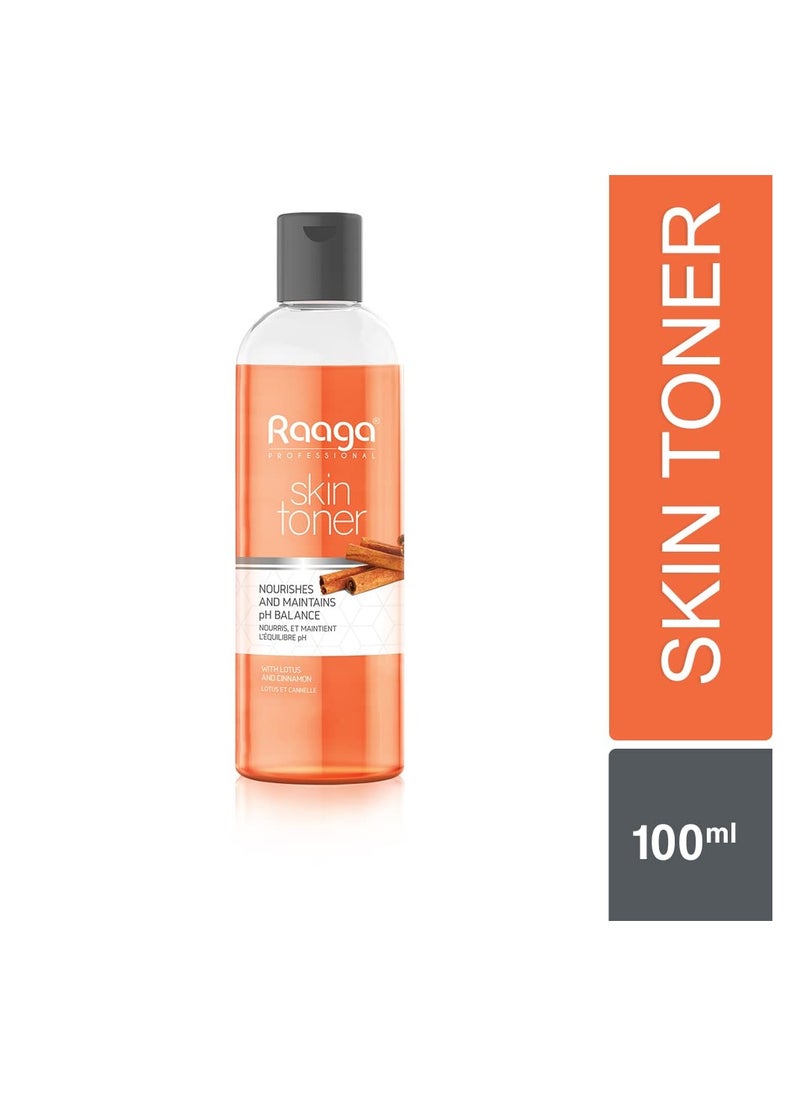 Professional Skin Toner, Nourishes, Hydrates and Maintains pH Balance, with goodness of Lotus & Cinnamon, All Skin Types, 100 ml