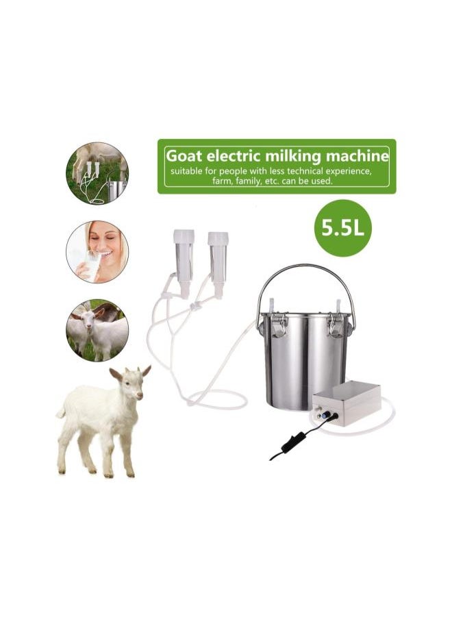 5.5L Electric Milking Machine Portable Vacuum-Pulse Pump Cow Milking Device, Upgrade Stainless Steel Breast Pump Adjustable Household Suction Vacuum Pump for Cow Sheep Goat