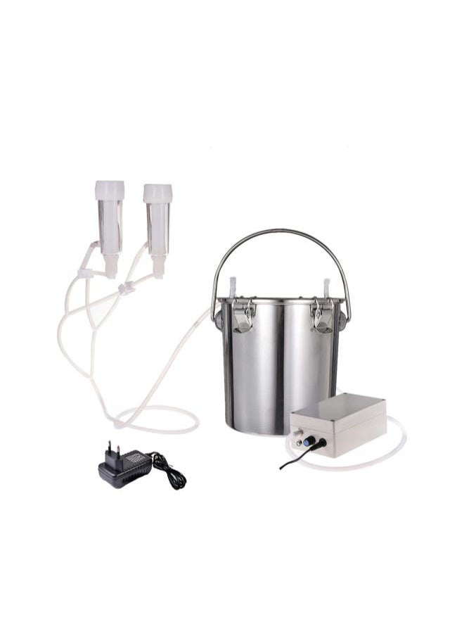 5.5L Electric Milking Machine Portable Vacuum-Pulse Pump Cow Milking Device, Upgrade Stainless Steel Breast Pump Adjustable Household Suction Vacuum Pump for Cow Sheep Goat