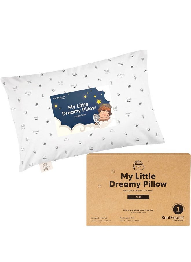 Mini Toddler Pillow with Pillowcase - 9x13 My Little Dreamy Mini Pillow, Organic Toddler Pillows for Sleeping, Kids Pillow, Small Pillows, Travel Pillows for Sleeping, Toddler Bed Pillows (Acorn)