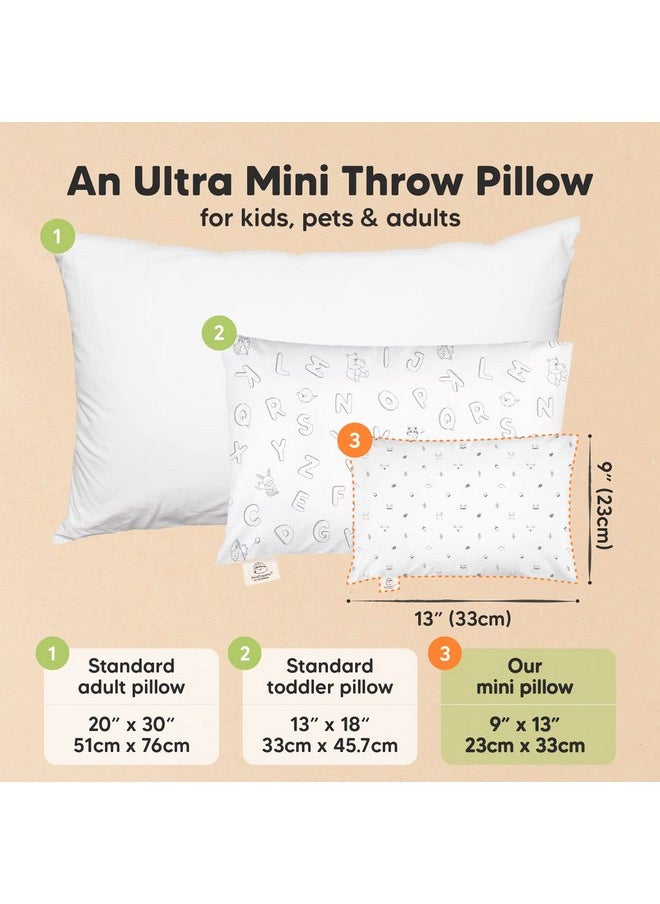 Mini Toddler Pillow with Pillowcase - 9x13 My Little Dreamy Mini Pillow, Organic Toddler Pillows for Sleeping, Kids Pillow, Small Pillows, Travel Pillows for Sleeping, Toddler Bed Pillows (Acorn)