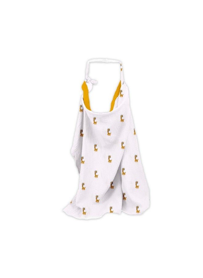 MOM's HOME Organic Cotton Muslin Nursing Cover For Breastfeeding Apron|Giraffe,1 Count,Multicolor