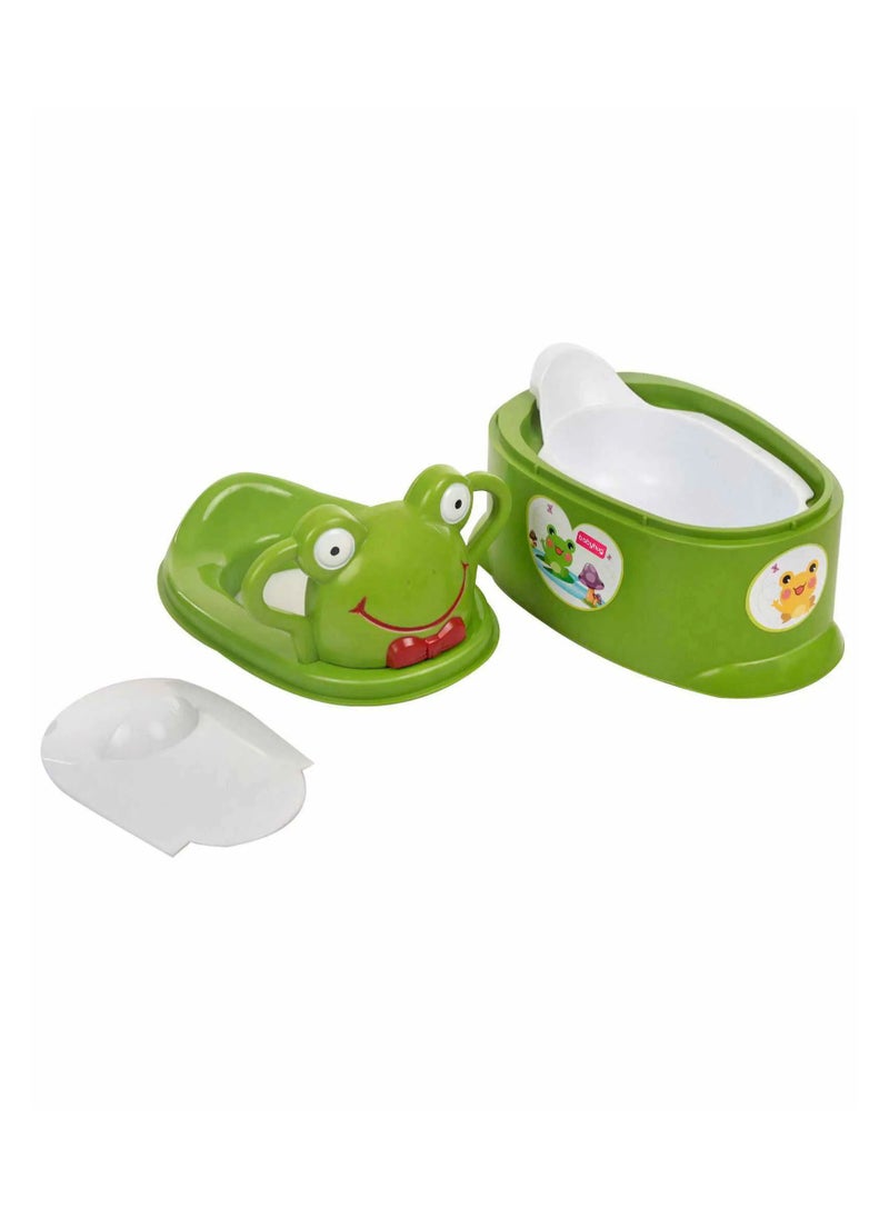 Babyhug Froggy Potty Seat for Kids, Anti-Skid, Comfort Backrest, Removable Bowl, 12 Months+, 24 x 26.5 cm - Green