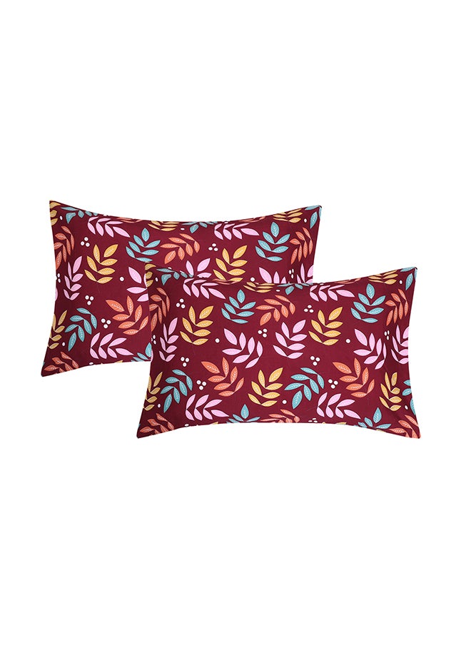 Cotton Rich Double Bedsheet with 2 Pillow Covers for Bed Room, Home, Hotel-120 GSM, Red, 210 X 215 Cm