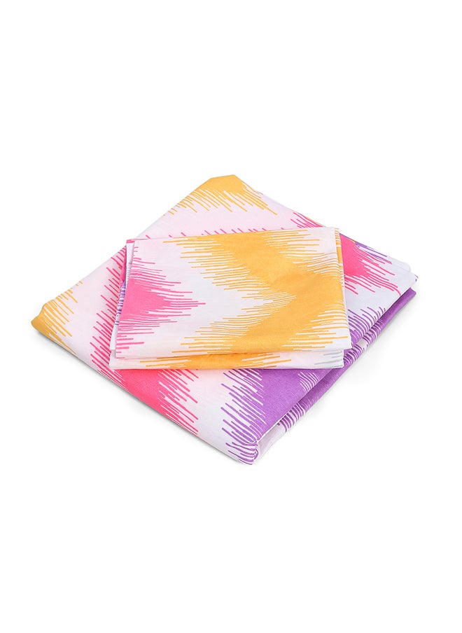 Cotton Rich Double Bedsheet with 2 Pillow Covers for Bed Room, Home, Hotel-120 GSM, Pink Red, 210 X 215 Cm