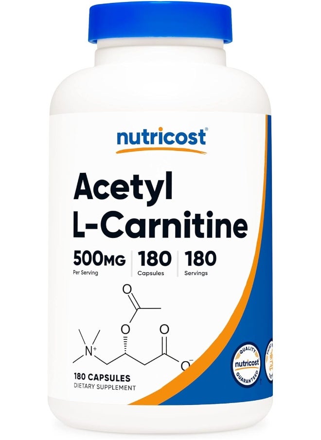 Acetyl Lcarnitine 500Mg Nongmo Glutenfree 180 Capsules