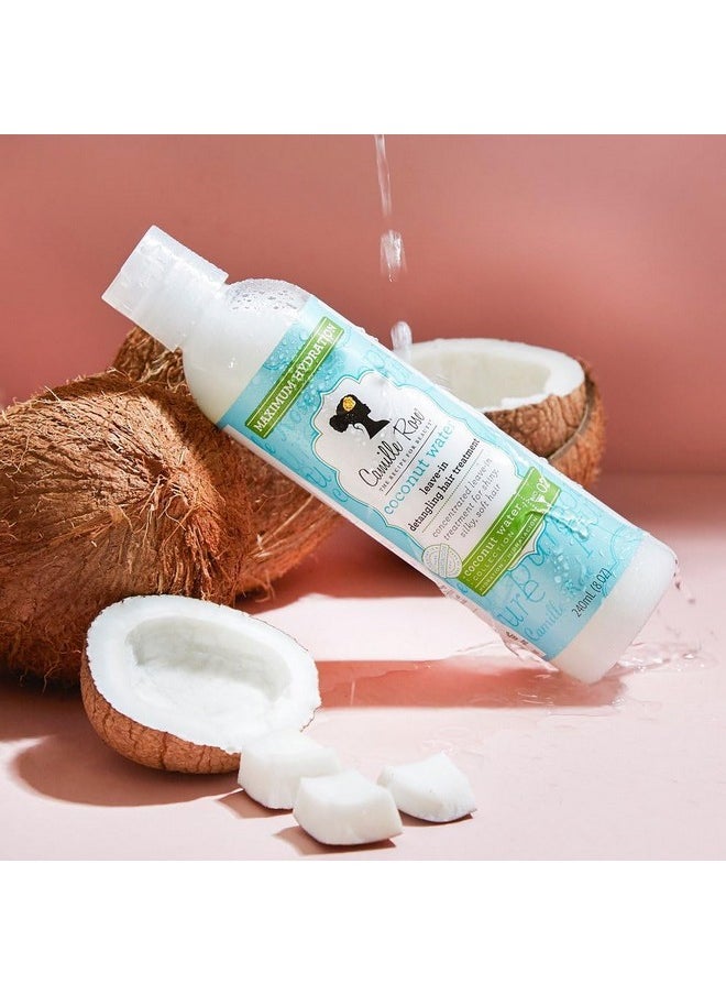 Coconut Water Leave In Conditioner, Concentrated Hair Detangler Treatment For Maximum Hydration And Shiny, Silky, Soft Strands, 8 Oz