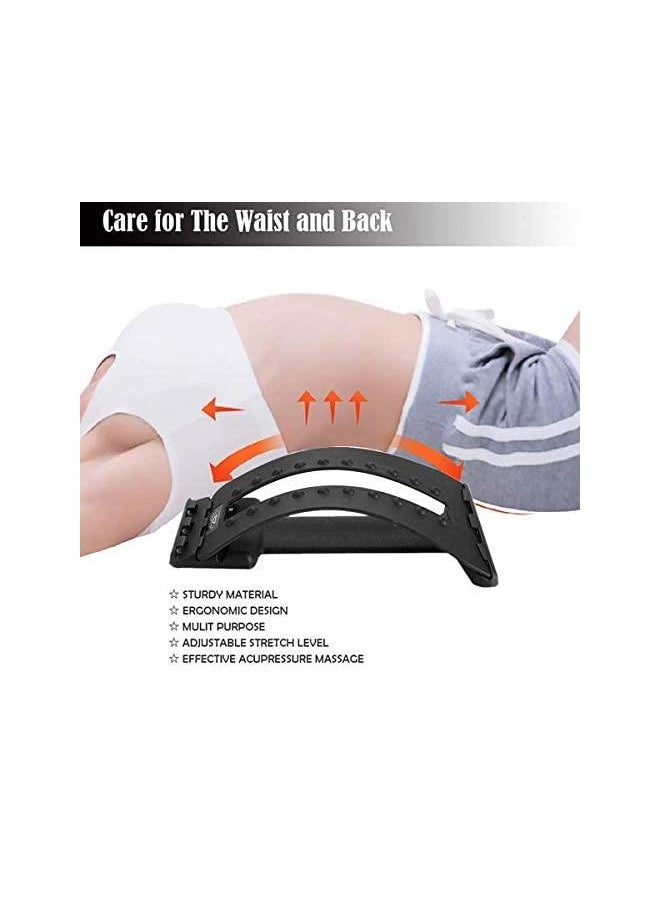 Back Stretcher, Lumbar Back Pain Relief Device Adjustable Stretch Level Back Massager Posture Corrector Back Stretching Treatment for Spinal Stenosis Herniated Disc Sciatica Scoliosis