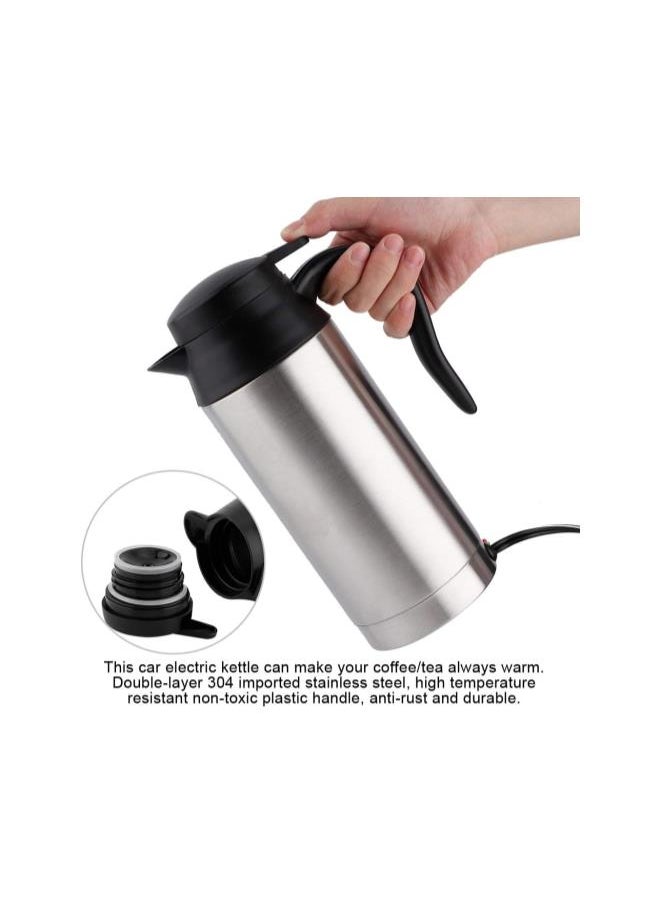 Car Electric Kettle, 750ml Stainless Steel Cigarette Lighter Heating Kettle, Auto Shut off Car Heating Travel Mug with Temperature Control, Indicator Function for Boiling, Coffee/Tea Heat Preservation