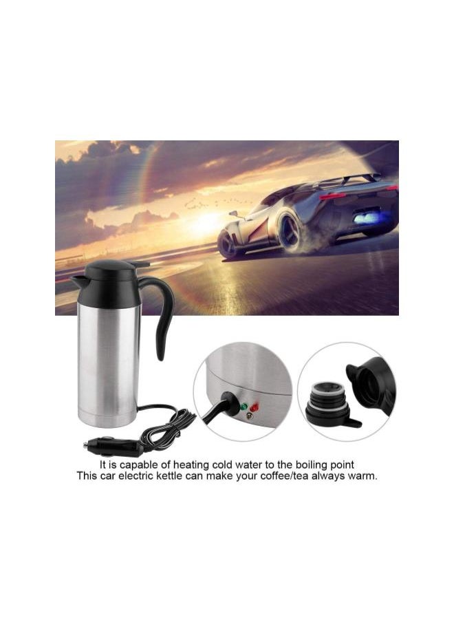 Car Electric Kettle, 750ml Stainless Steel Cigarette Lighter Heating Kettle, Auto Shut off Car Heating Travel Mug with Temperature Control, Indicator Function for Boiling, Coffee/Tea Heat Preservation