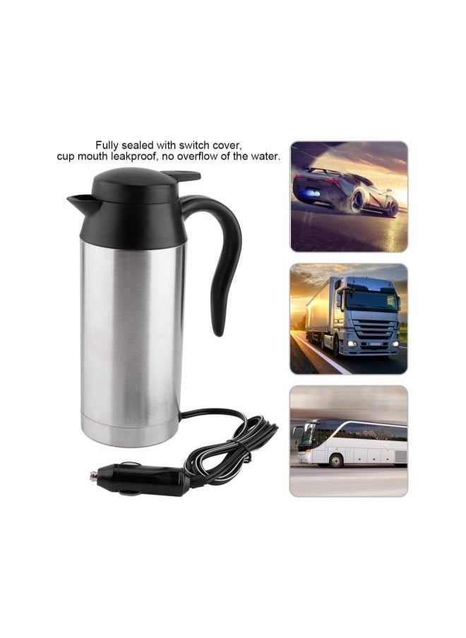 Car Electric Kettle, 750ml Stainless Steel Cigarette Lighter Heating Kettle, Auto Shut off Car Heating Travel Mug with Temperature Control, Indicator Function for Boiling, Coffee/Tea Heat Preservation