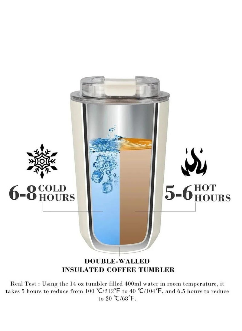 320ML Beverage Cup Travel Portable Car Drinking Cup Stainless Steel Vacuum Leak proof 320ML Coffee Thermos（Pink）