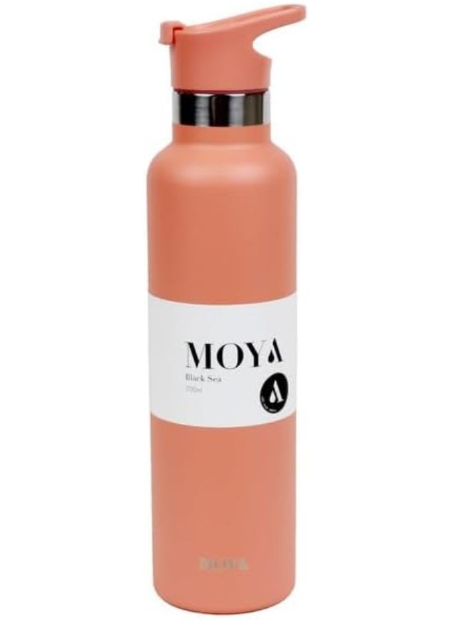 Sea Insulated Sustainable Water Bottle With Spout Lid 700 Ml Capacity  Coral Black