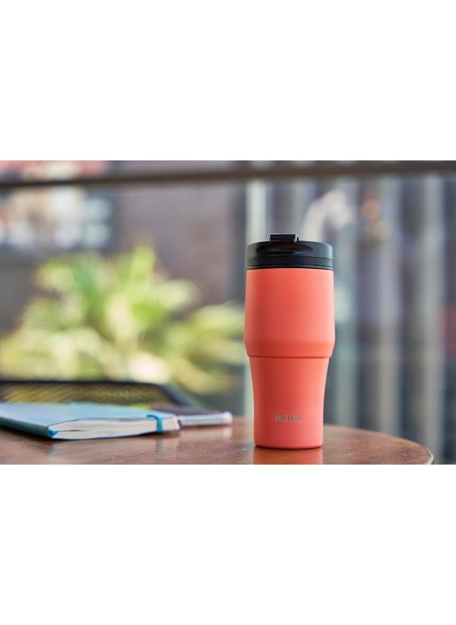 High Tide Travel Coffee Mug Black/Coral 380ML