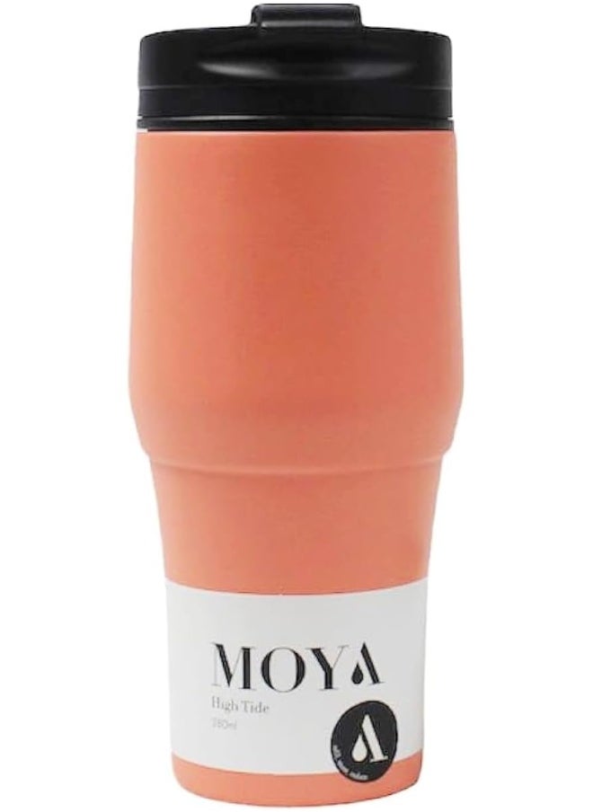 High Tide Travel Coffee Mug Black/Coral 380ML