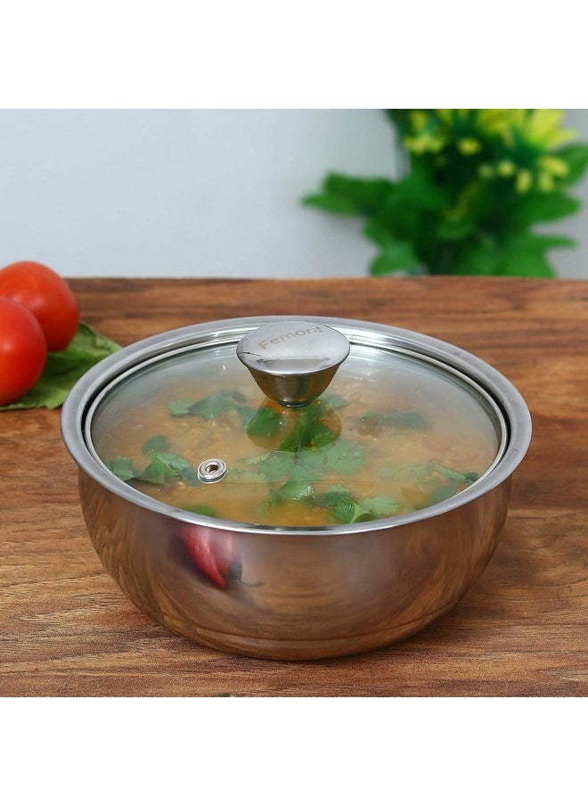 Femora Stainless Steel Double Wall Insulated Curry Server Curry Bowls, 500ml, Silver, 1 Year Warranty, (Small Serving Size)