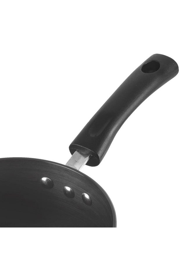 Vinod Black Pearl Hard Anodised Saucepan - 1.7 Litre, 16 cm | 3.25 mm Thick | Easy Pour Spout | Bakelite Handle | Scratch Proof | Induction and Gas Base | 2 Year Warranty