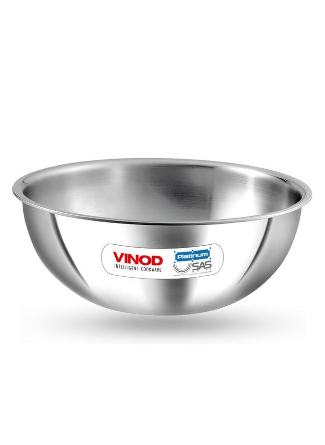 Vinod Platinum Triply Stainless Steel Tasla -3.2 Litre (26 cm) | 2.5 mm Thick | Steel Tasra Kadai/Kadhai | 5 Year Warranty | Induction & Gas Friendly, Heavy Bottom - Silver