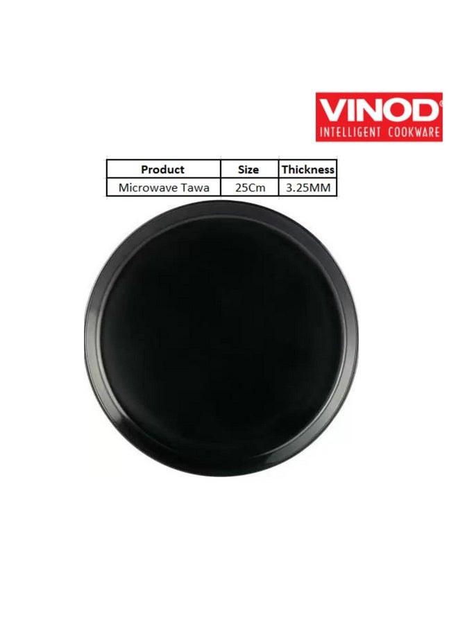 Vinod Hard Andised Non Stick Microwave Safe Tawa - 25cm | 3.25mm Thickness | Round Baking Plate Pan Tawa | 2 Year Warranty