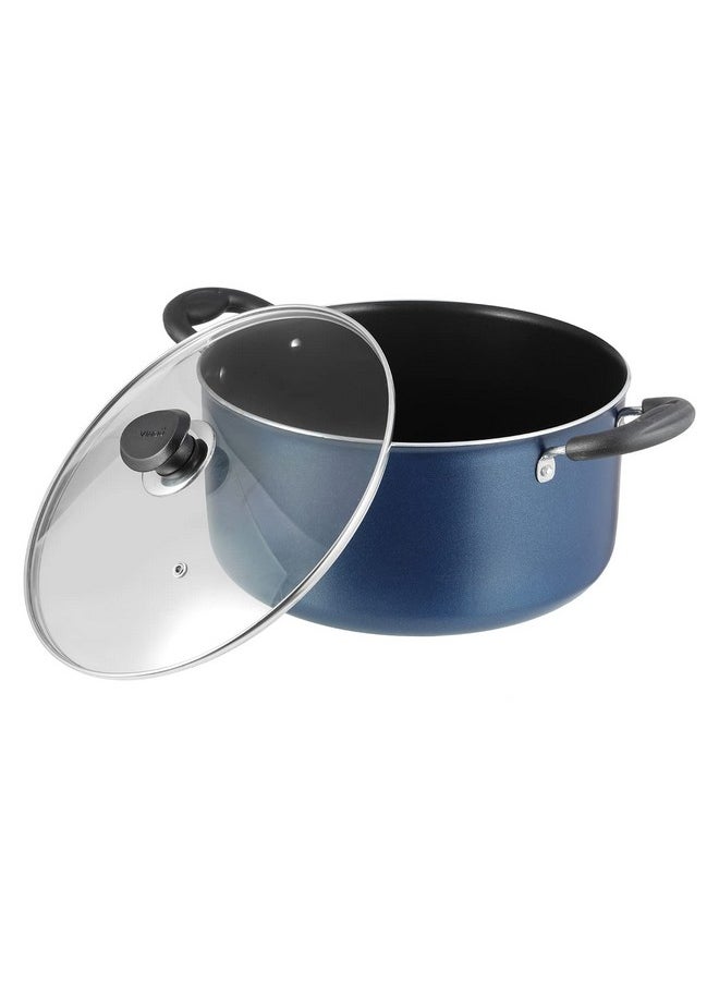 Vinod Zest Aluminium Non Stick Saucepot with Glass Lid - 2.2 Litre, 18 cm | 3 mm Extra Thick | Swiss Quality | 3 Layer Coating | Metal Spoon Friendly - 1 Year Warranty