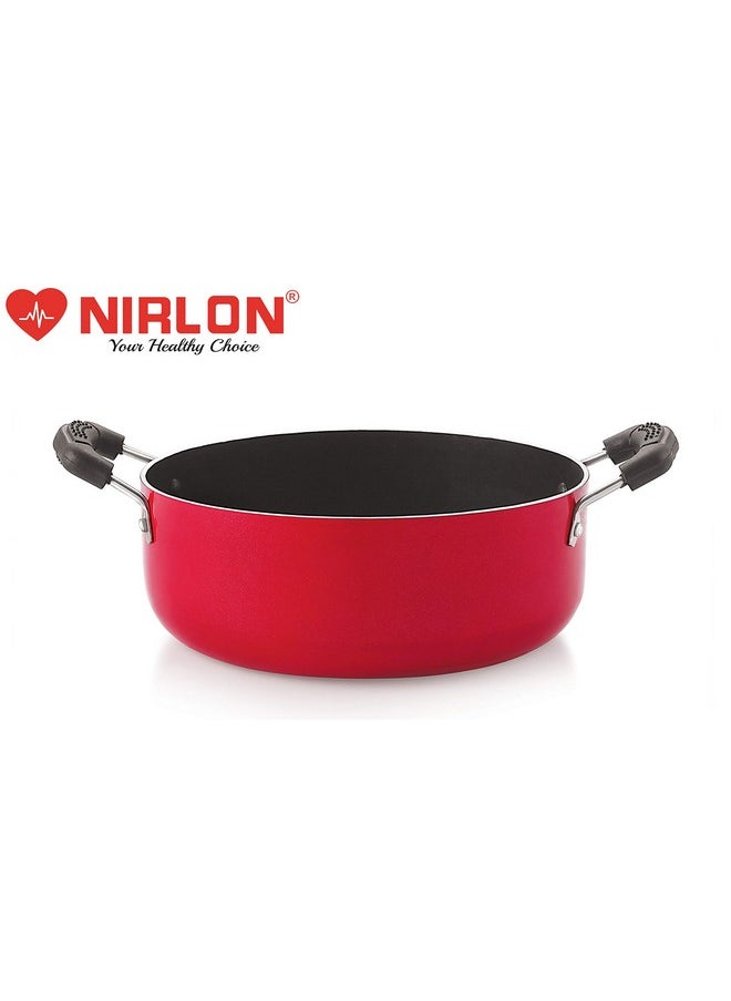 Nirlon Non Stick PFOA Free, Non-Toxic, Food Grade Quality Aluminium Gas Compatible Casserole/Biryani Pot/Rice Pot, 24cm - 3.1 LTR(26mm_Classic_CS14)