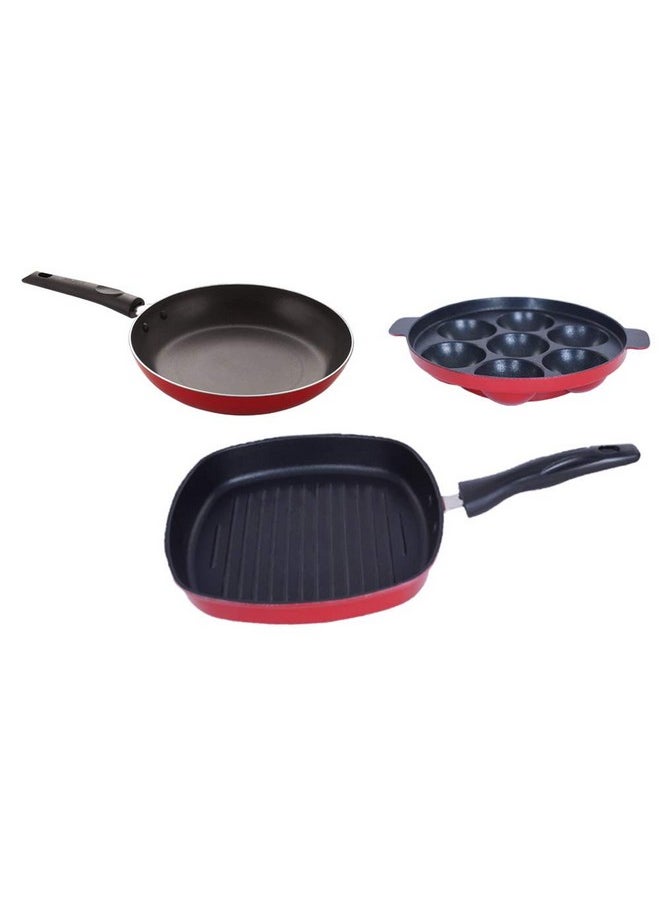 Nirlon Non Stick Kitchenware Cooking Utencil Gift Set of 3 Pieces (TP22_AP7_GP24)