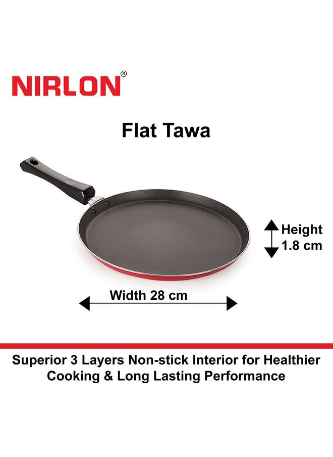 Nirlon Nonstick Cookware Set Standard,6-Pieces,Black and Red