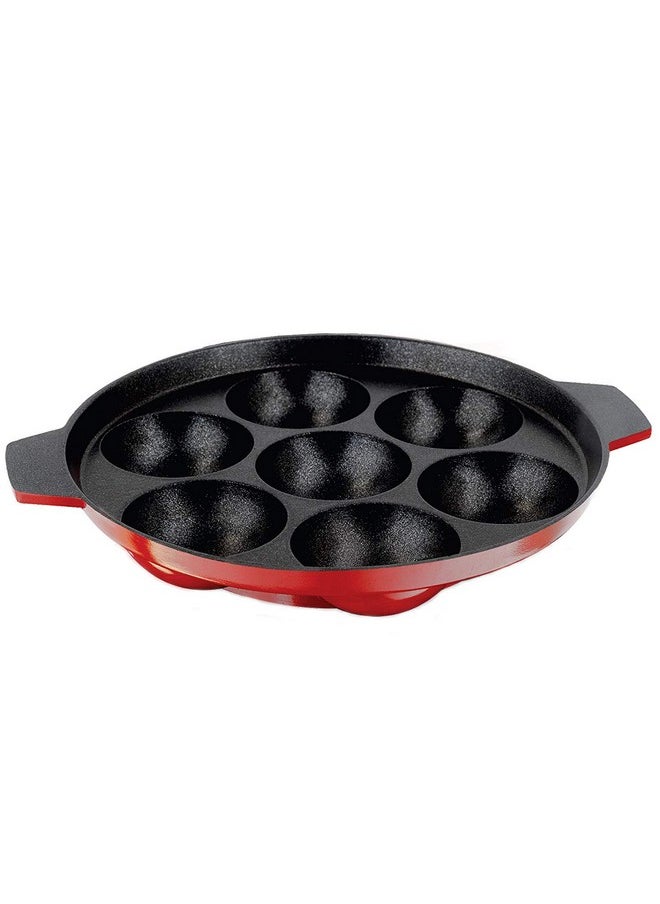 Nirlon Aluminium Non-Stick 7 Cavity Appam PatraPaniyarakkal | Paniyaram | Appam Pan | Pan Cake Maker | Ponganal Maker | Kuzhi Paniyaram | Paddu Tawa[New_26mm_Classic_AP7]