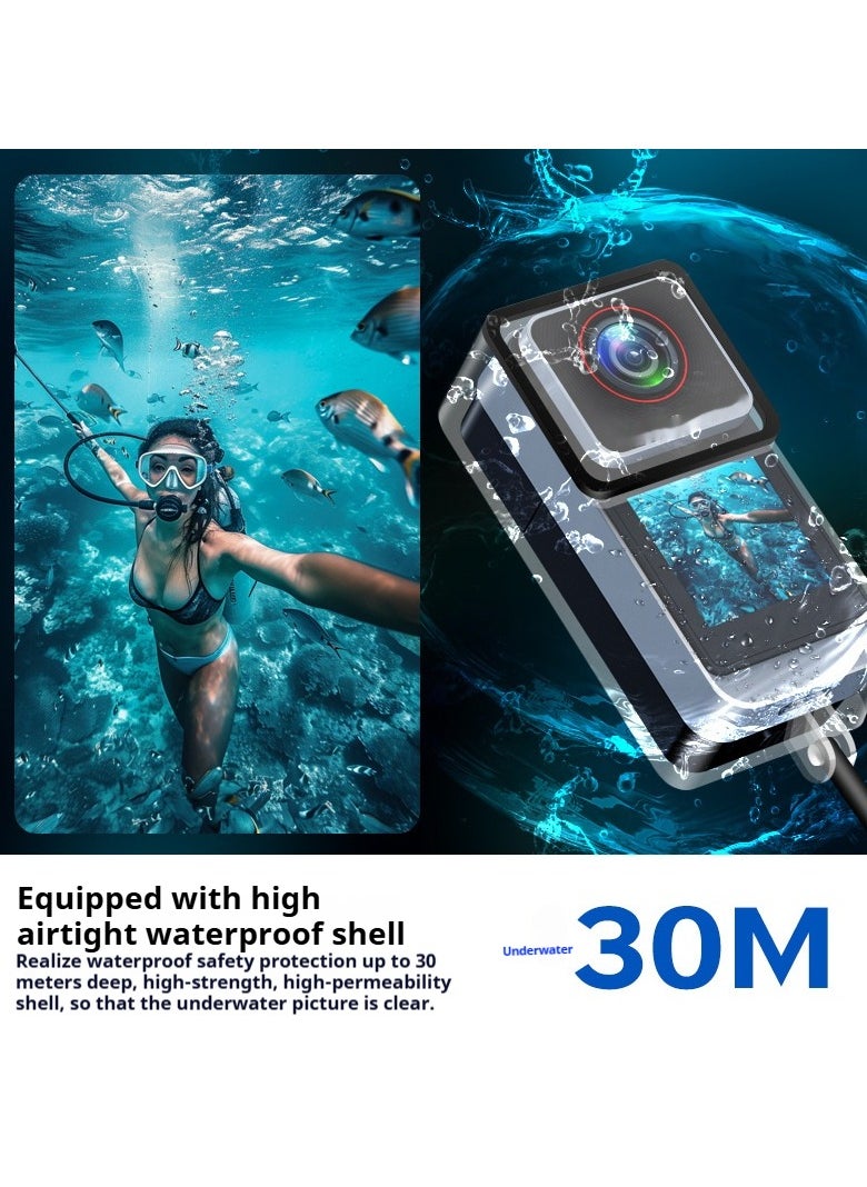 4K Ultra HD Action Camera 360 Degree Panoramic Shooting Waterproof Anti Shake Perfect for Cycling and Other Adventures