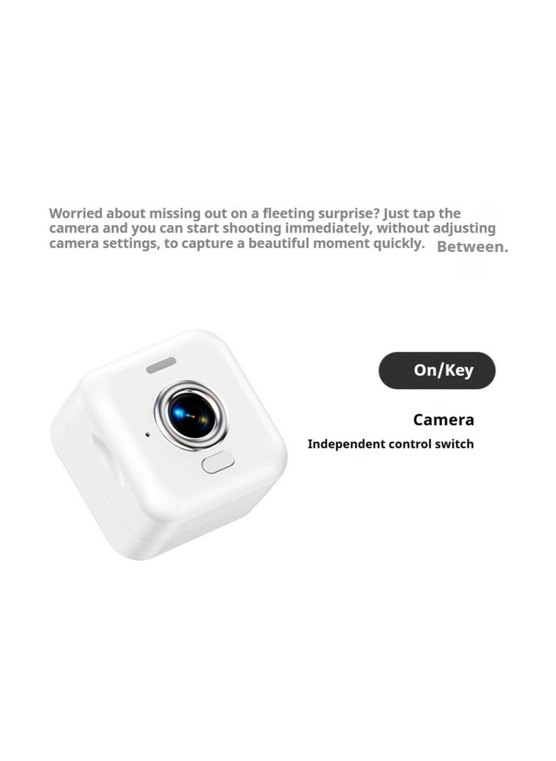 High definition Separable Thumb Action Camera Smart Lightweight and Versatile for Cycling Fishing and 360 Degree Shooting with Magnetic Mounts (White)