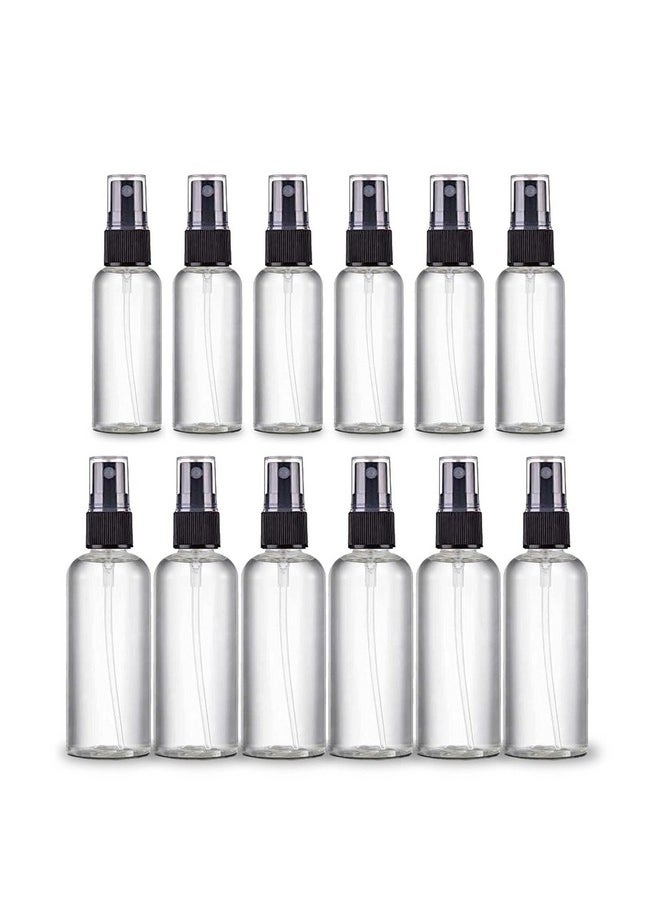 Topinon Spray Bottles Clear Empty Fine Mist Plastic Mini Travel Bottle Set, Small Refillable Liquid Containers (50 Ml (6-Pc)+100 Ml (6-PC))