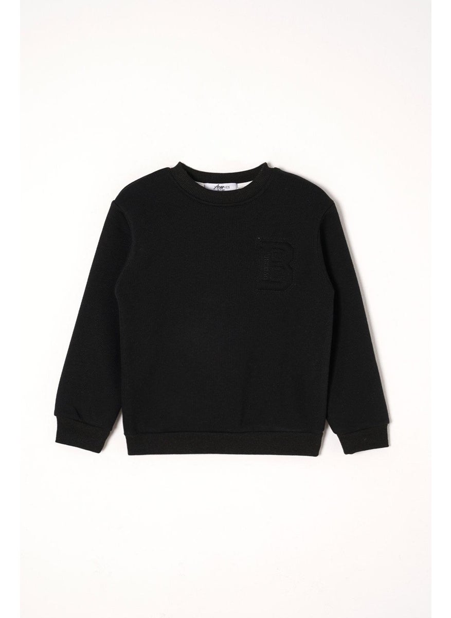B Printed Black Color Boy Tracksuit