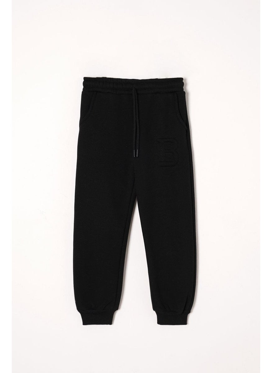 B Printed Black Color Boy Tracksuit
